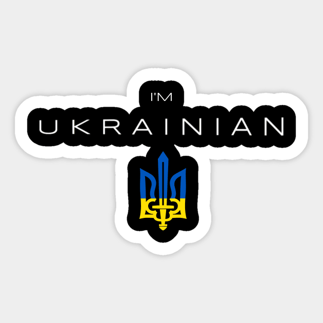 I am Ukrainian Flag Trident Sticker by Yasna